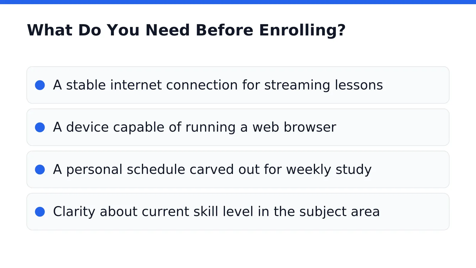 What Do You Need Before Enrolling